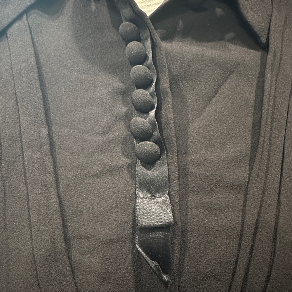 Gorgeous Black Prada Pleated Button up Blouse - Picture 3 of 5